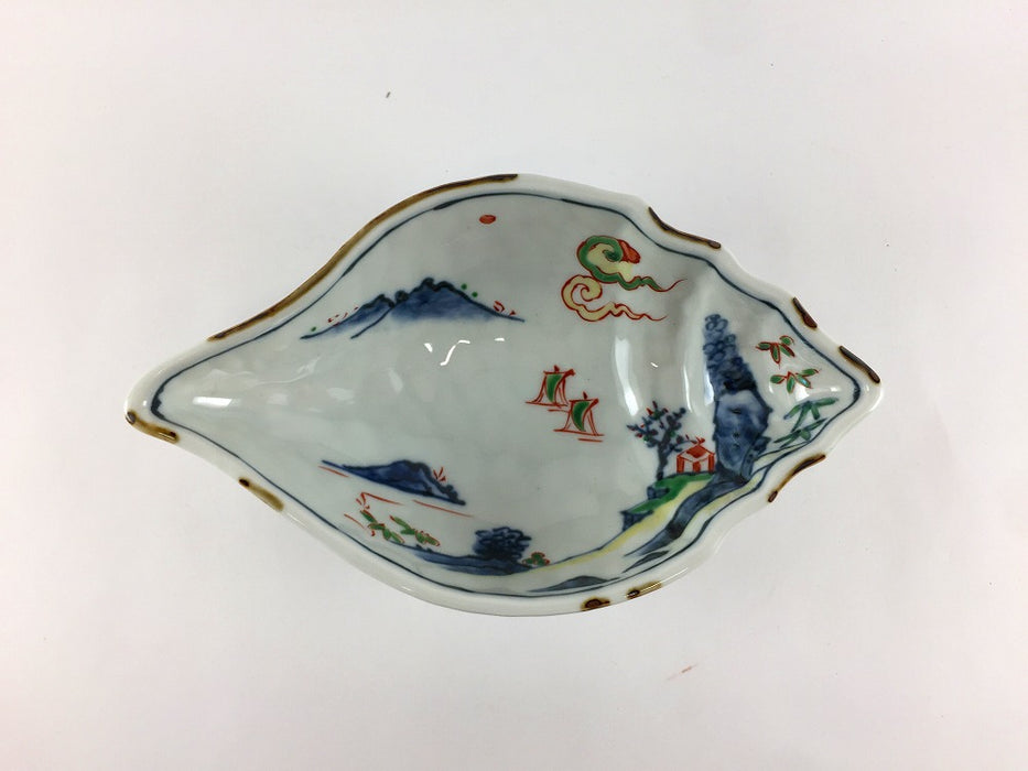 【SALE】巻貝鉢　色山水　19cm　有田焼【訳あり】