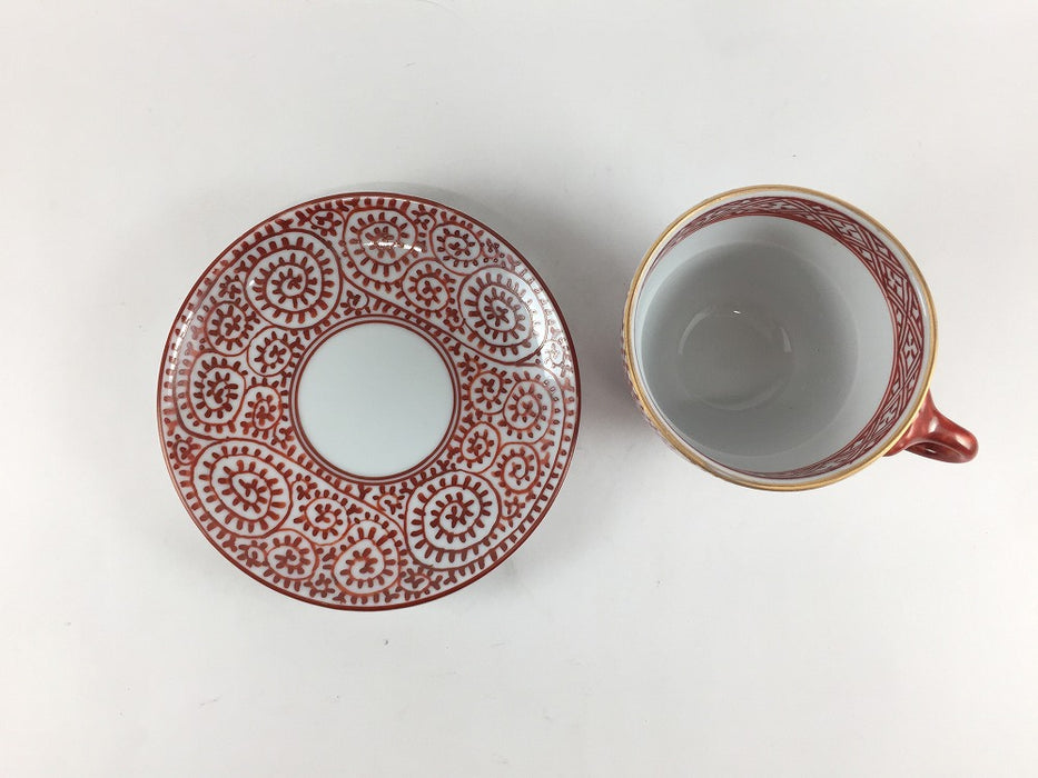 100ccデミタス　赤絵蛸唐草　吉田焼(肥前有田焼)　(j.R)