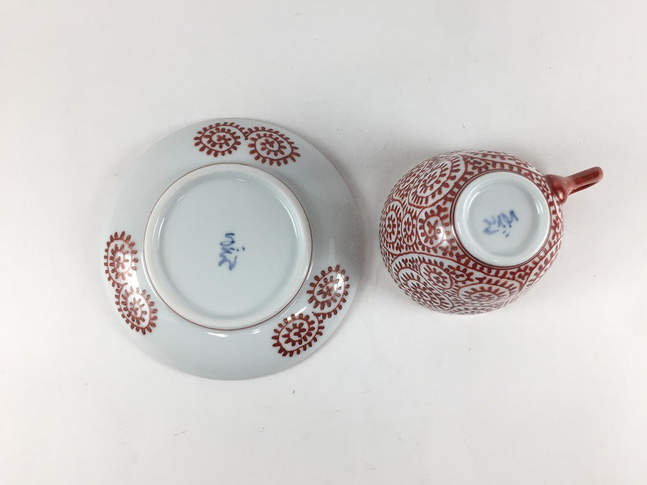 100ccデミタス　赤絵蛸唐草　吉田焼(肥前有田焼)　(j.R)