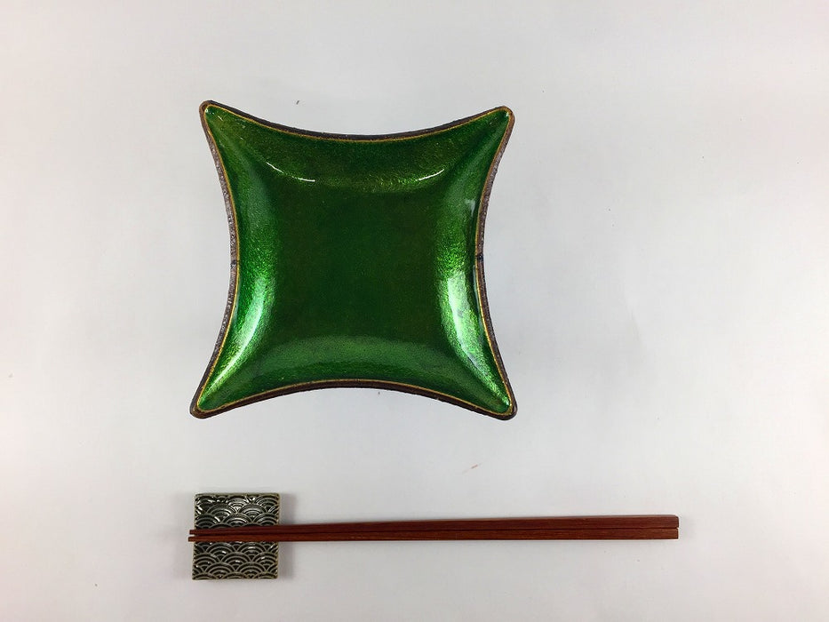 【SALE】天空皿　緑金彩　12cm　有田焼【訳あり】