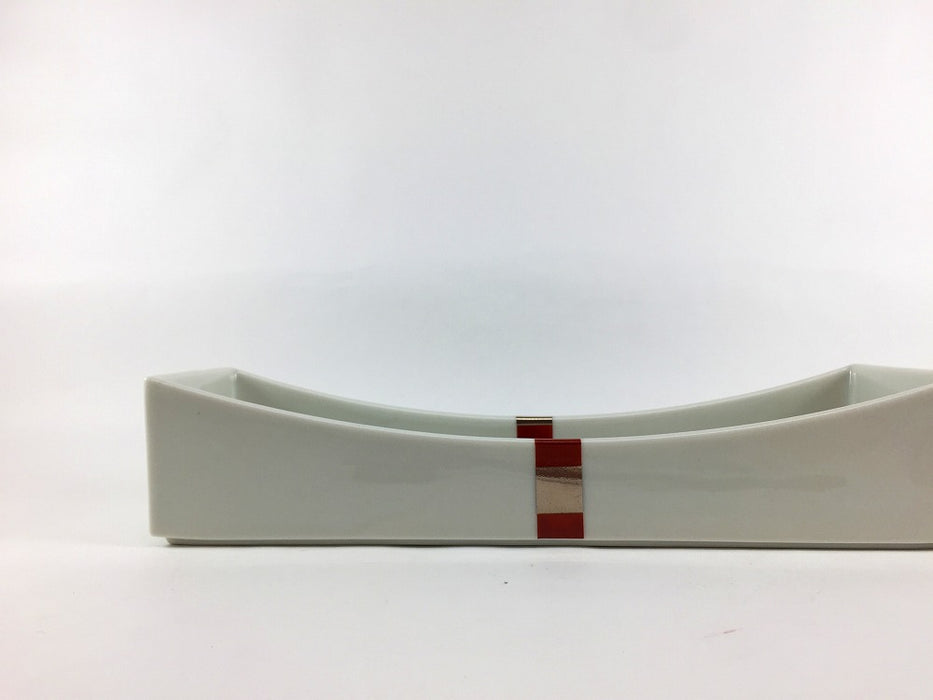 【SALE】つり橋前菜箱　赤銀帯　25cm　有田焼【訳あり】