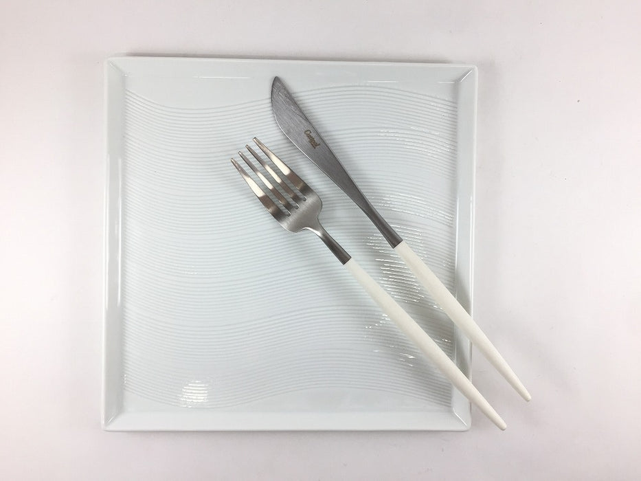 210角皿　波くし目　21cm　波佐見焼(j.R)