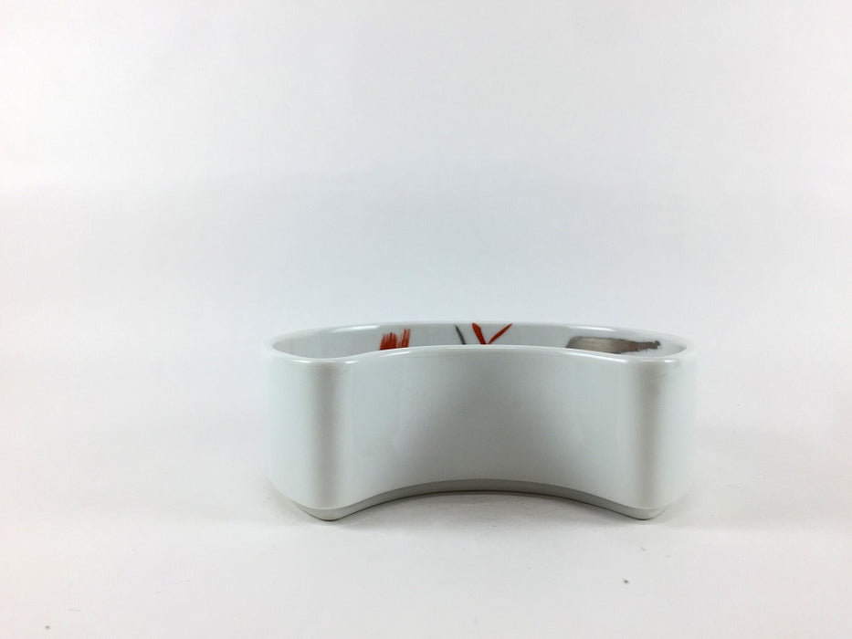 【SALE】赤銀ハケ半月向　(親)　12cm　有田焼【訳あり】