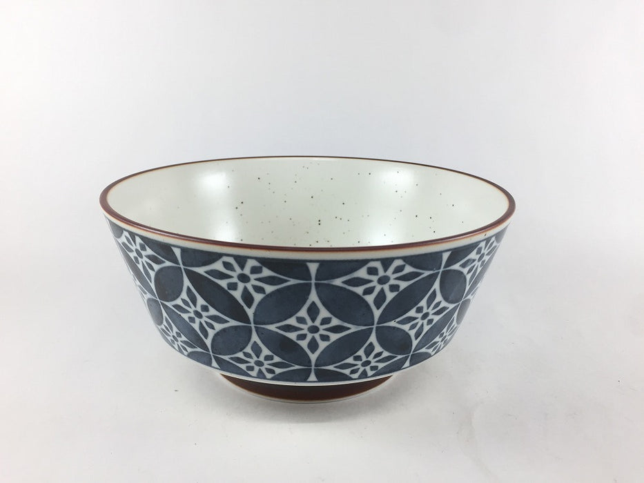 HDめん鉢　花巡(染七宝/染七宝青海波)　17cm　波佐見焼(j.R)