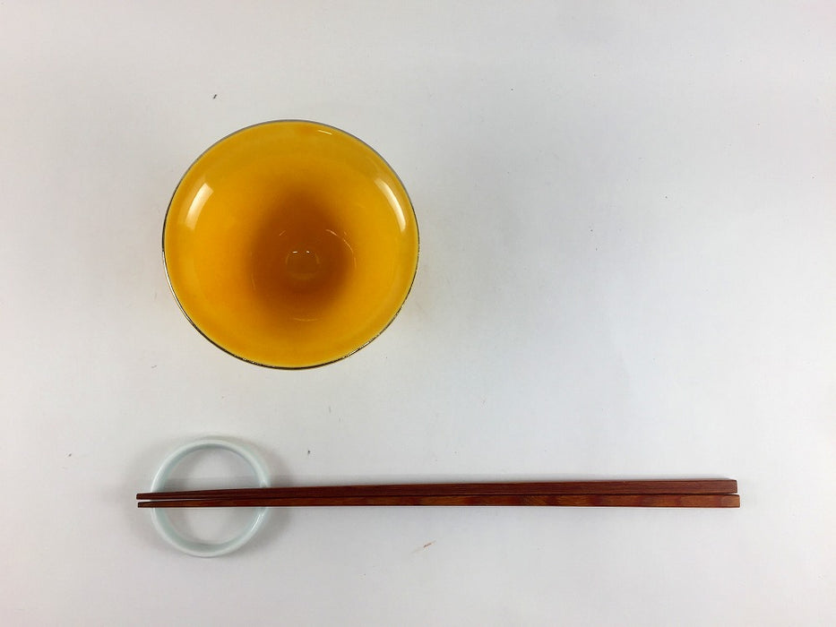 【SALE】渕銀反小付　黄　8.5cm　有田焼【訳あり】