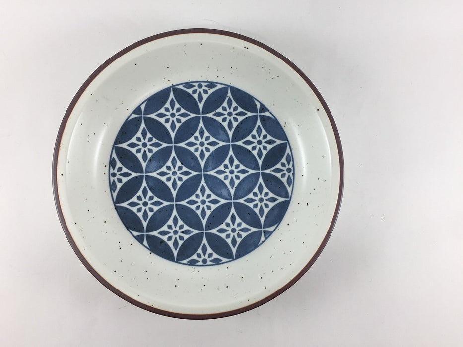 175HDプレート　花巡(染七宝/染七宝青海波)　17.5cm　波佐見焼(j.R)