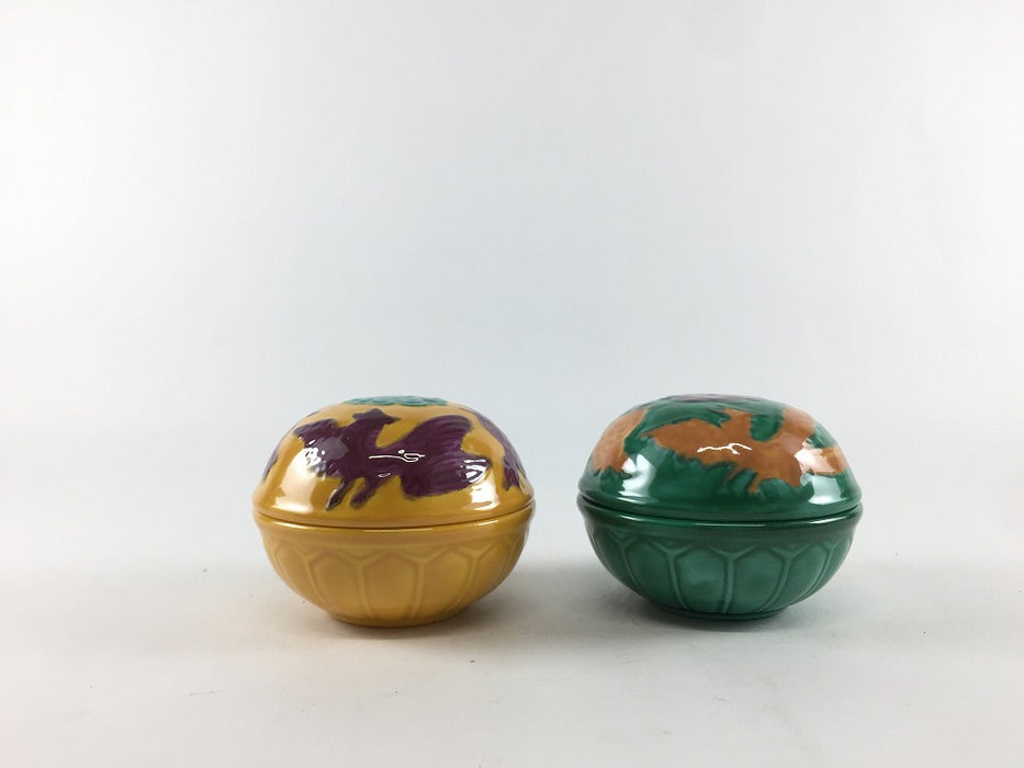 錦ホーオー珍味　(黄/緑)　7.5cm　伊万里焼(j.R)