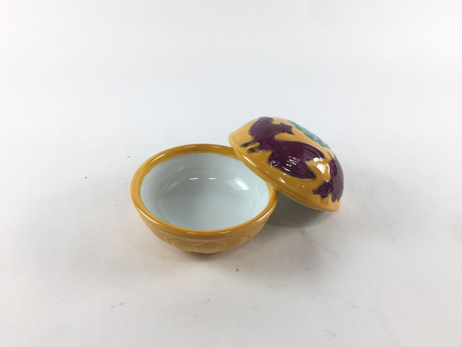 錦ホーオー珍味　(黄/緑)　7.5cm　伊万里焼(j.R)
