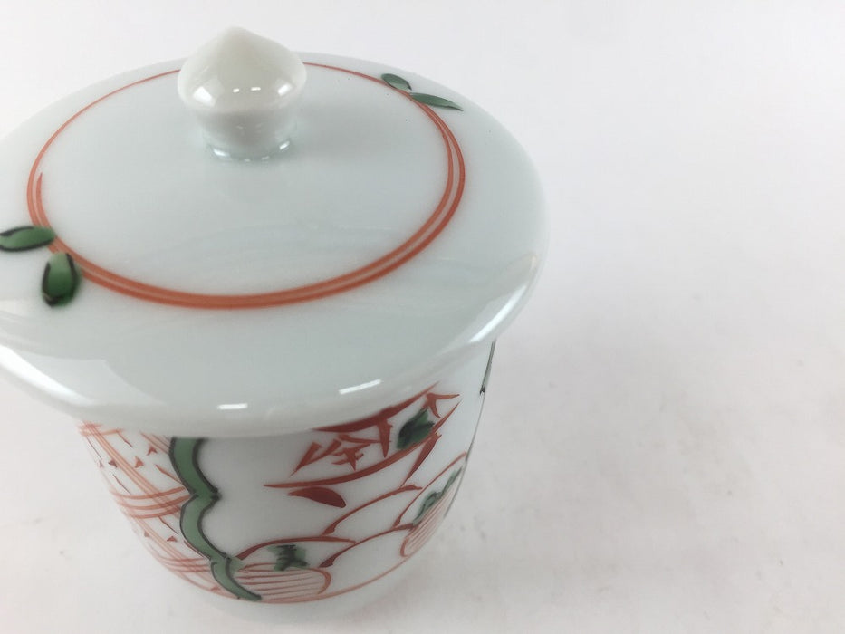 錦天紋山水　筒型ミニ蓋物　6cm　有田焼　(j.R)