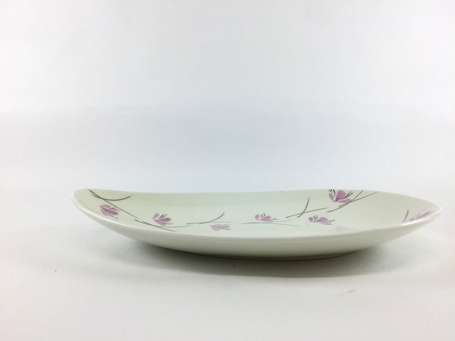 【SALE】錦ラスター紫小花玉子型皿　22cm　有田焼【訳あり】