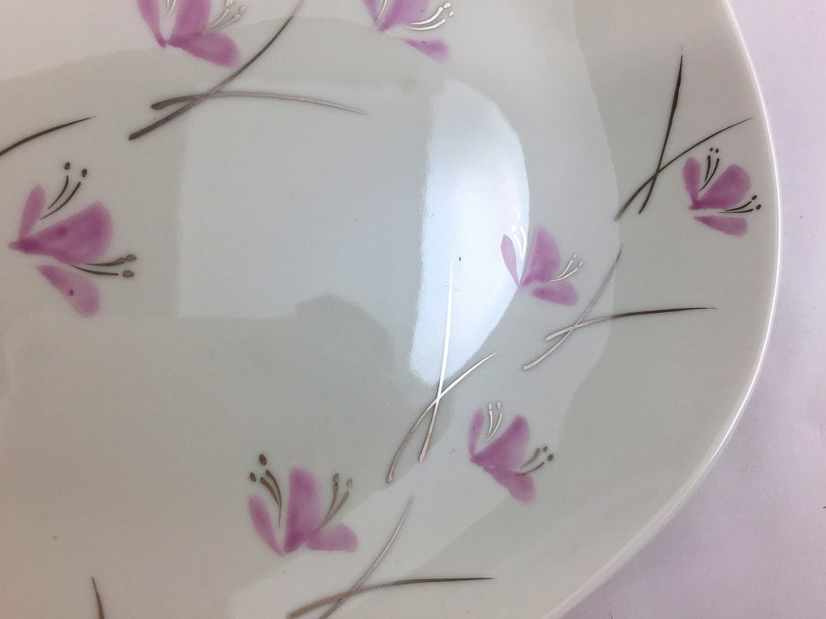 【SALE】錦ラスター紫小花玉子型皿　22cm　有田焼【訳あり】