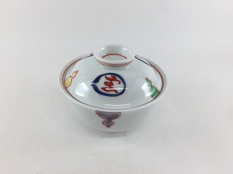 錦ひさご雪月花　反小蓋物　11cm　有田焼　(j.R)