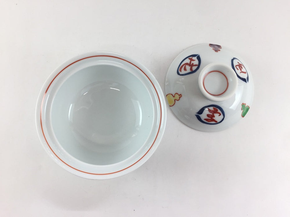 錦ひさご雪月花　反小蓋物　11cm　有田焼　(j.R)