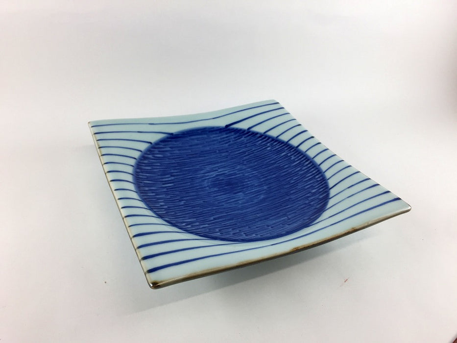 【SALE】中呉須青十草四方型皿　17cm　有田焼【訳あり】