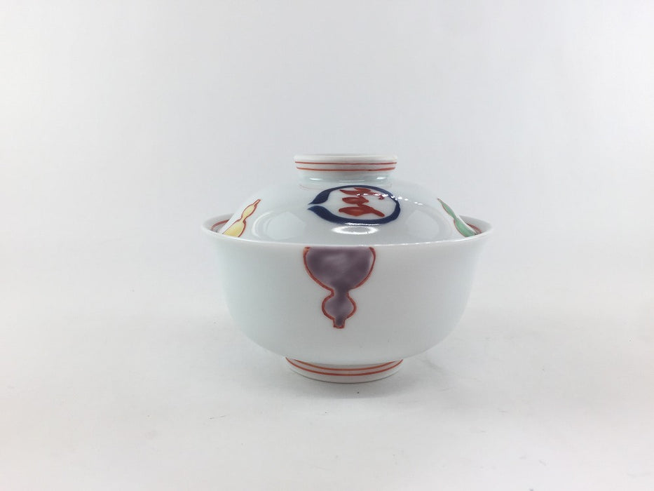 錦ひさご雪月花　反小蓋物　11cm　有田焼　(j.R)