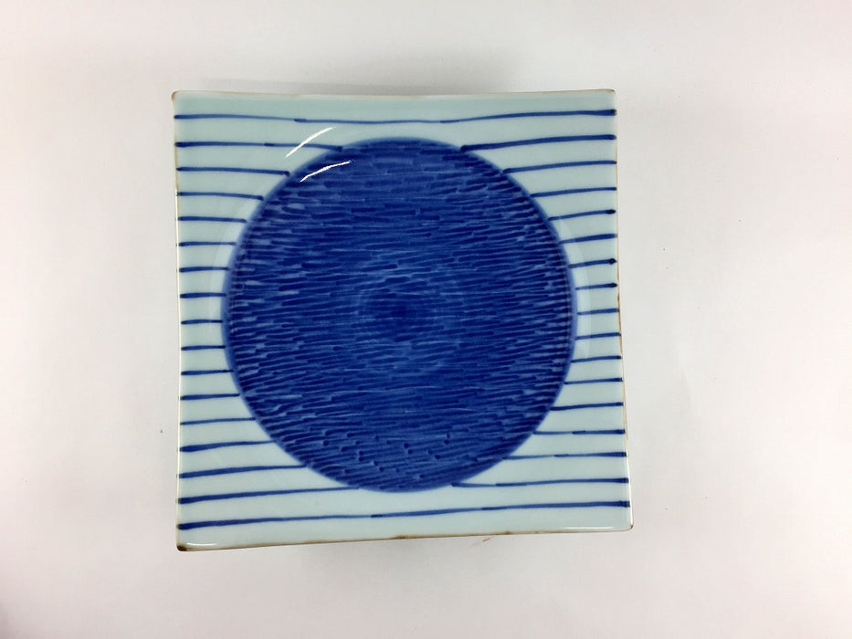 【SALE】中呉須青十草四方型皿　17cm　有田焼【訳あり】