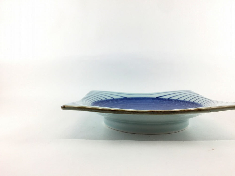 【SALE】中呉須青十草四方型皿　17cm　有田焼【訳あり】