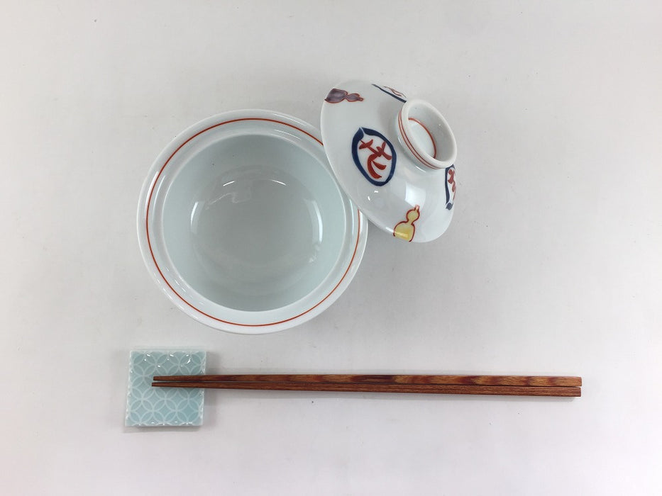 錦ひさご雪月花　反小蓋物　11cm　有田焼　(j.R)