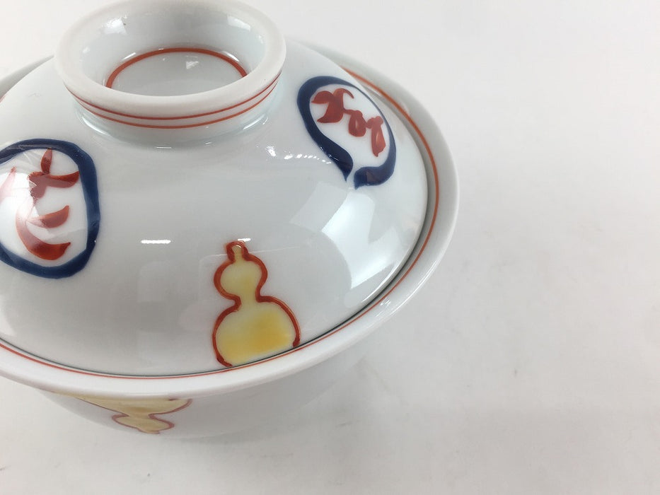 錦ひさご雪月花　反小蓋物　11cm　有田焼　(j.R)