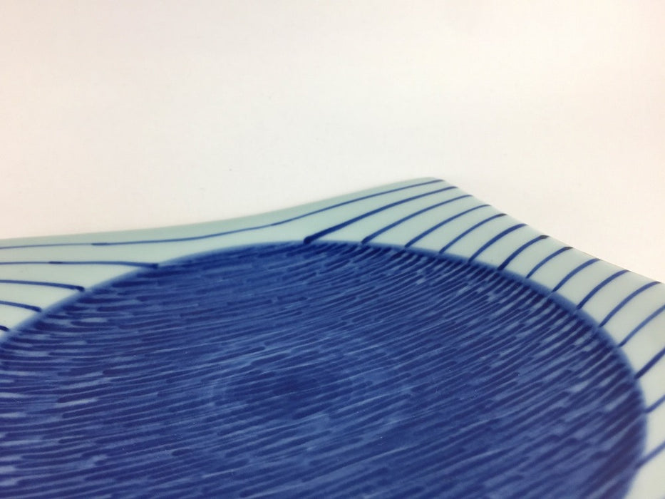 【SALE】中呉須青十草四方型皿　17cm　有田焼【訳あり】