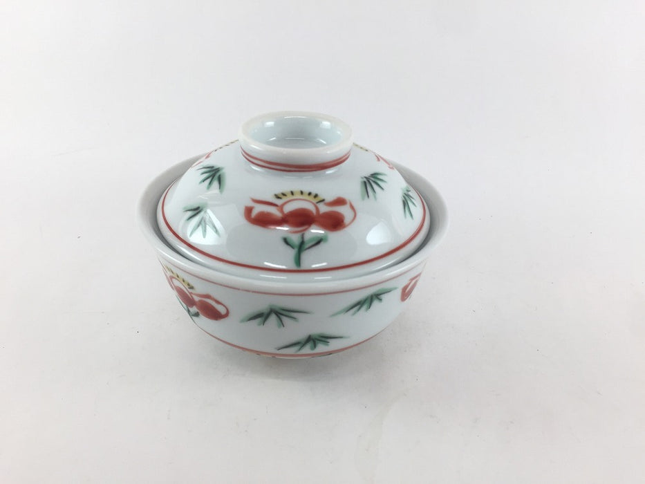 錦十草花朝　反小蓋物　11cm　有田焼　(j.R)