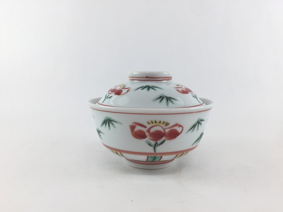 錦十草花朝　反小蓋物　11cm　有田焼　(j.R)
