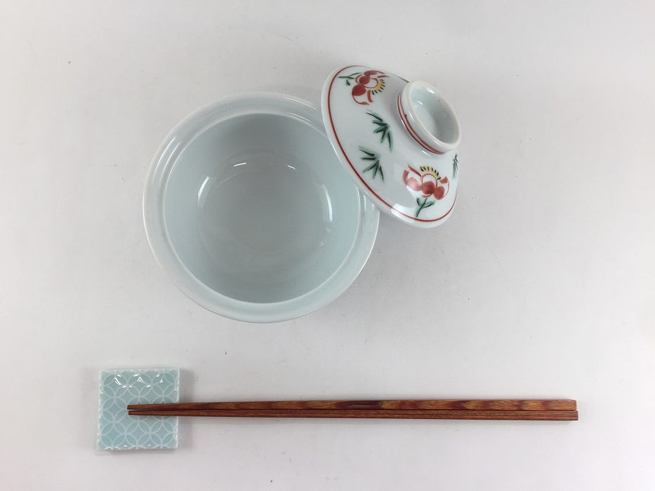 錦十草花朝　反小蓋物　11cm　有田焼　(j.R)