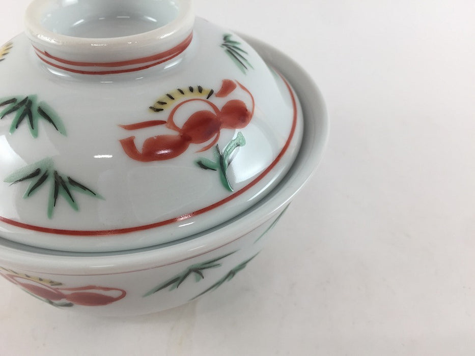 錦十草花朝　反小蓋物　11cm　有田焼　(j.R)