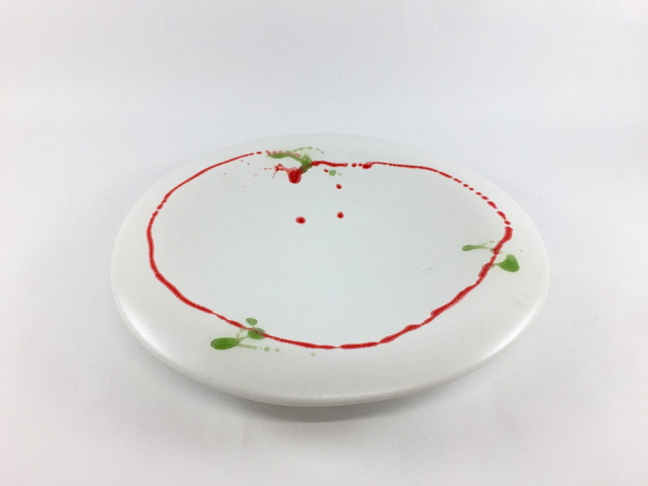 【SALE】白マット二色一珍タレ渕7寸皿　21cm　有田焼【訳あり】