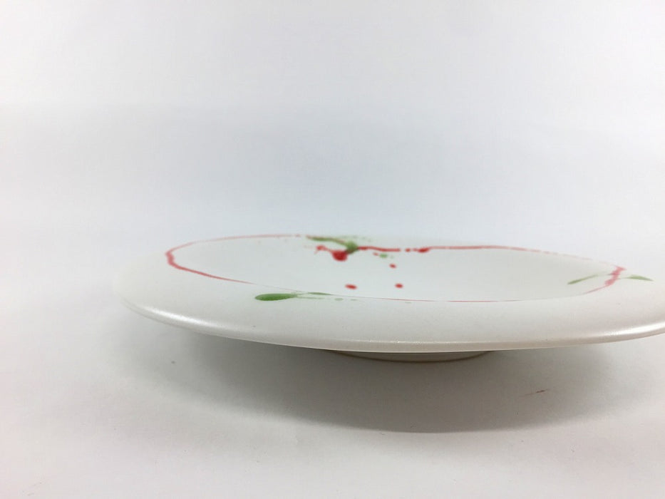 【SALE】白マット二色一珍タレ渕7寸皿　21cm　有田焼【訳あり】