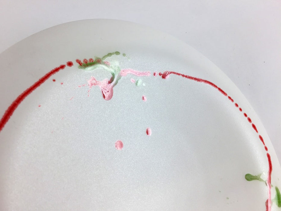 【SALE】白マット二色一珍タレ渕7寸皿　21cm　有田焼【訳あり】