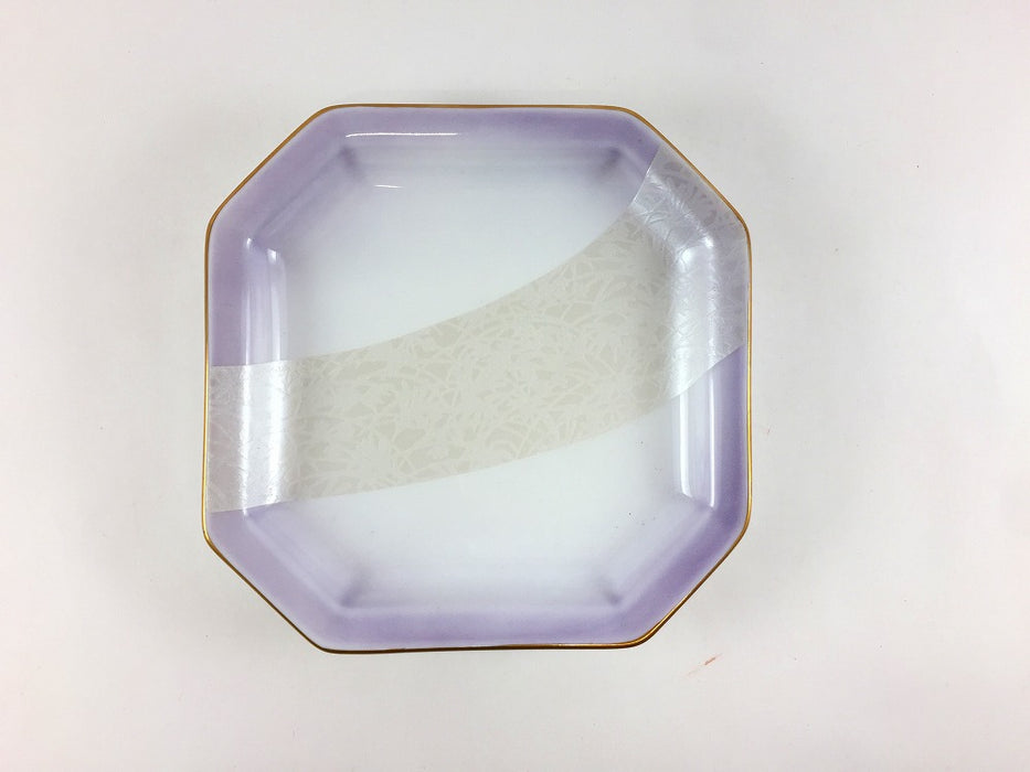 【SALE】銀彩芦絵NB紫吹隅切角小皿　13cm　有田焼【訳あり】