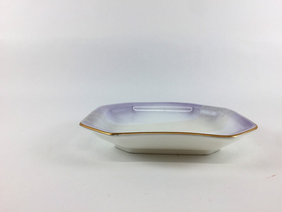 【SALE】銀彩芦絵NB紫吹隅切角小皿　13cm　有田焼【訳あり】