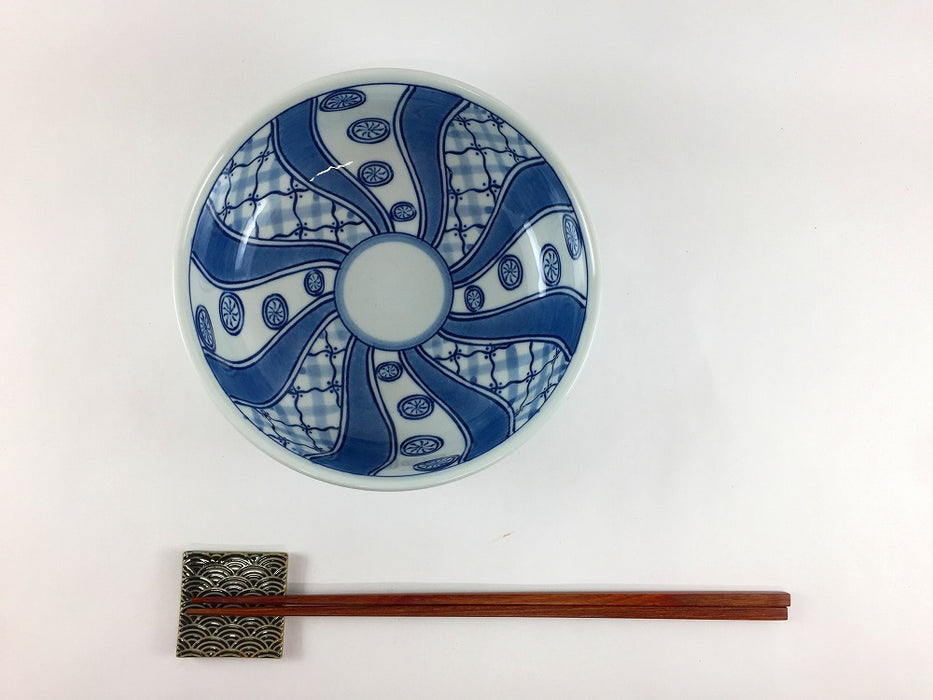 【SALE】ネジリ祥瑞丸浅鉢(420cc)　15cm　波佐見焼【訳あり】