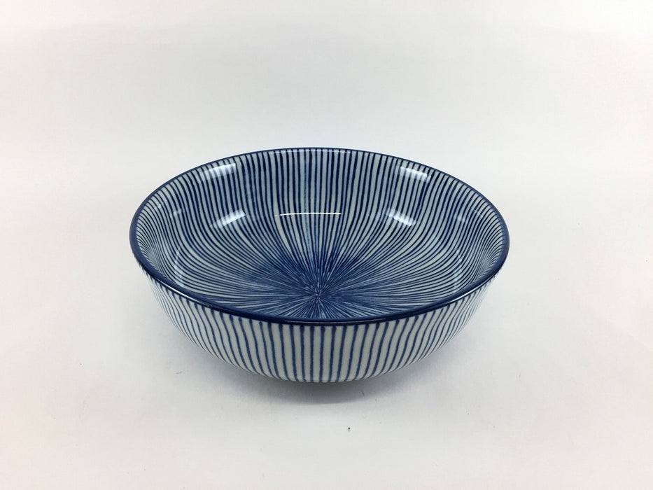 【SALE】青筋丸浅鉢(420cc)　15cm　波佐見焼【訳あり】