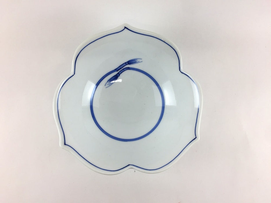 【SALE】結び三つ葉鉢(青)　14.5cm　波佐見焼【訳あり】