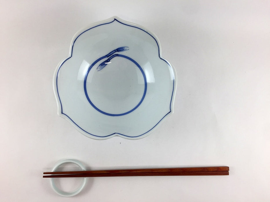 【SALE】結び三つ葉鉢(青)　14.5cm　波佐見焼【訳あり】