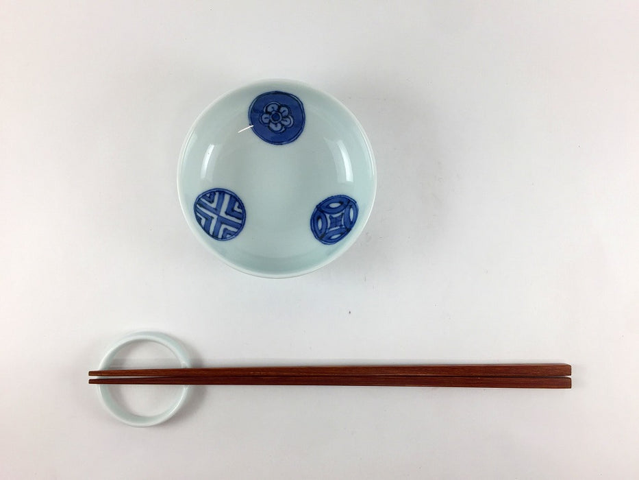 【SALE】染丸紋3寸深小皿　9cm　有田焼【訳あり】