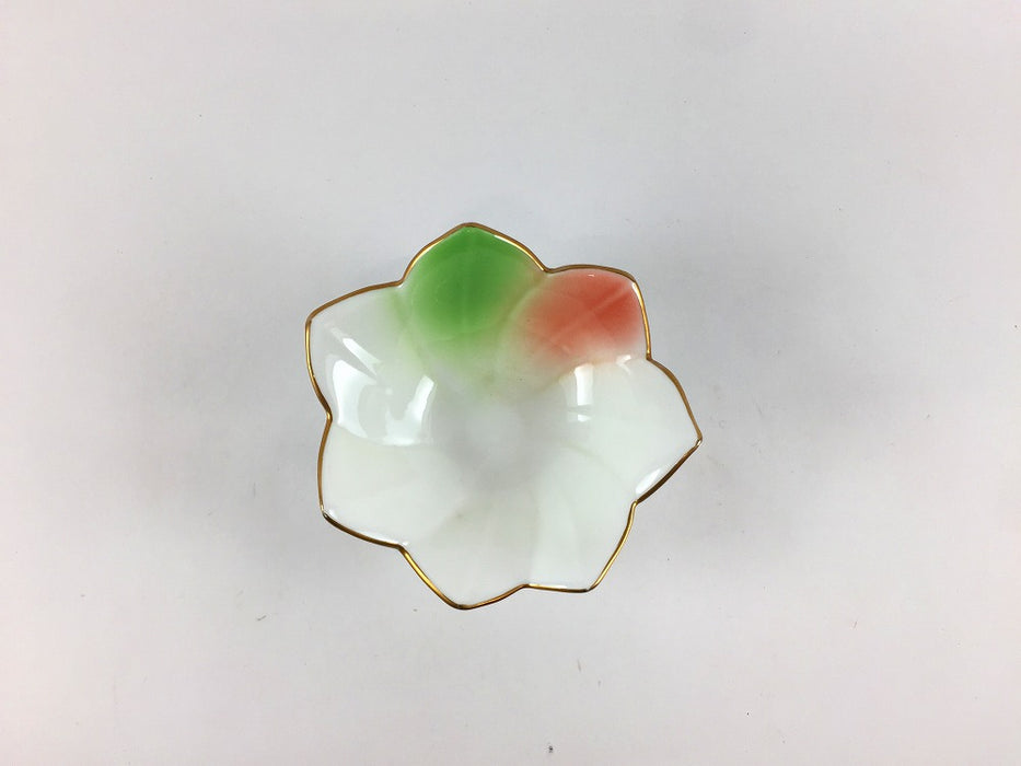 【SALE】緑赤吹桔梗珍味　8cm　有田焼【訳あり】