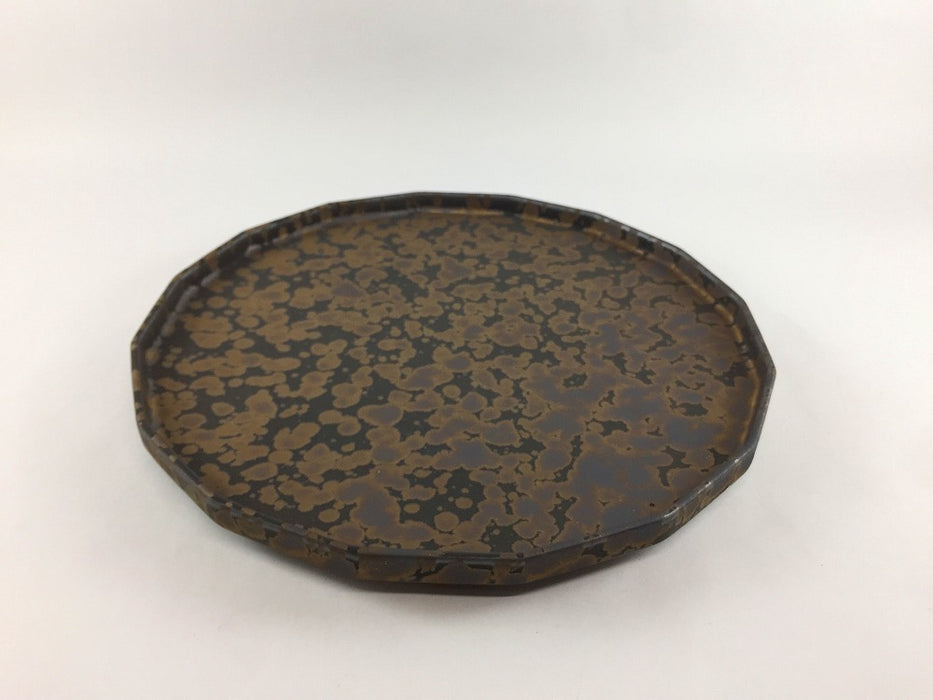 21cm十六角プレート　ブロンズゴールドウロコ　有田焼(j.R)