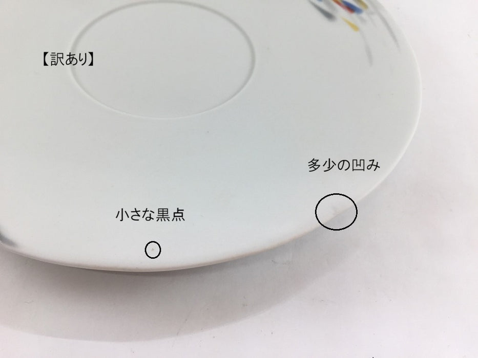【SALE】23cmカービングプレート　色彩ブラスト魚群　有田焼【訳あり】