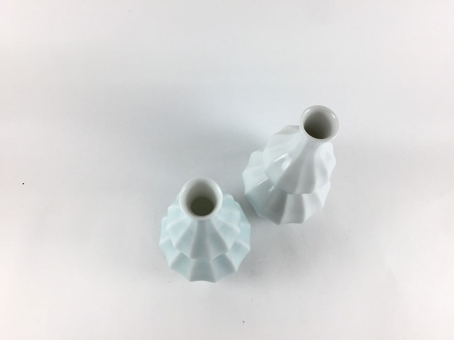 200ccシノギ瓢徳利　(青白/白磁)　H14cm　有田焼聖陶苑(j.R)