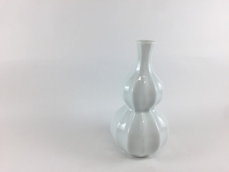 200ccシノギ瓢徳利　(青白/白磁)　H14cm　有田焼聖陶苑(j.R)