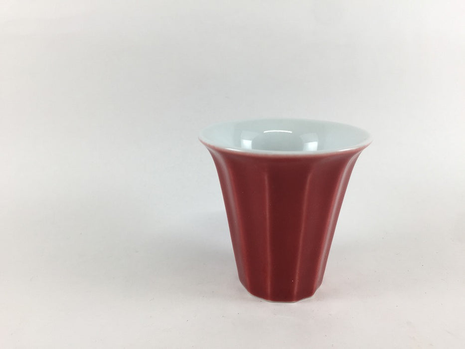 50ccシノギ反杯(赤)　6cm　有田焼聖陶苑窯(j.R)