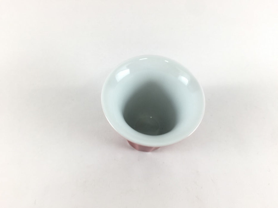 50ccシノギ反杯(赤)　6cm　有田焼聖陶苑窯(j.R)