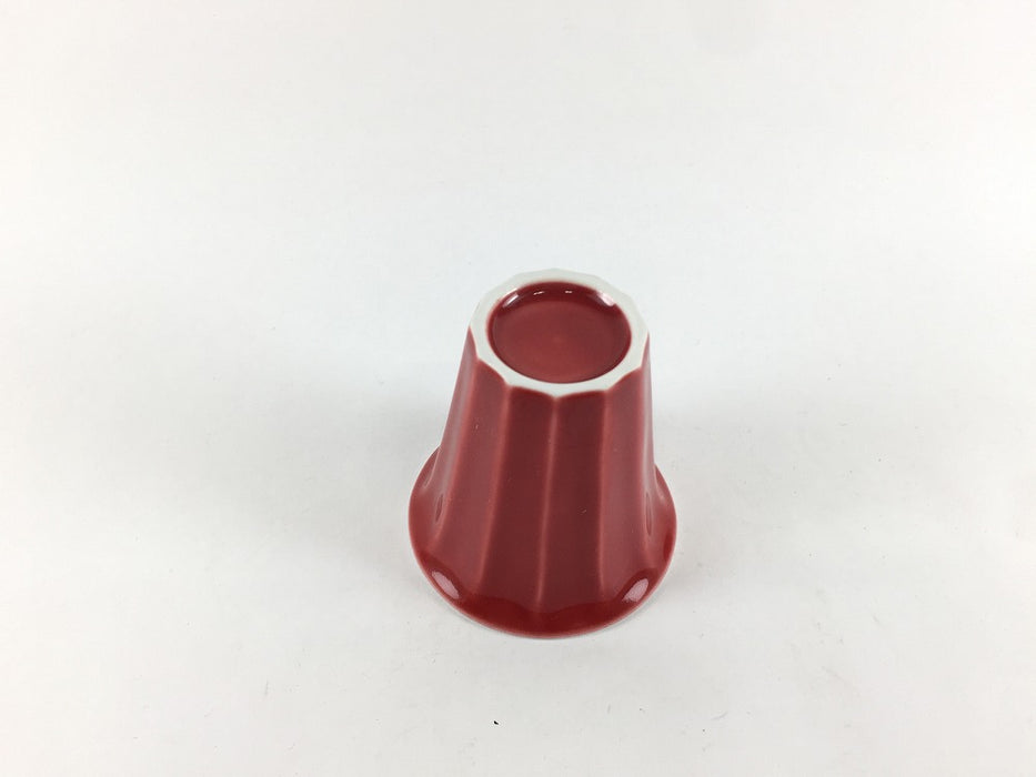 50ccシノギ反杯(赤)　6cm　有田焼聖陶苑窯(j.R)