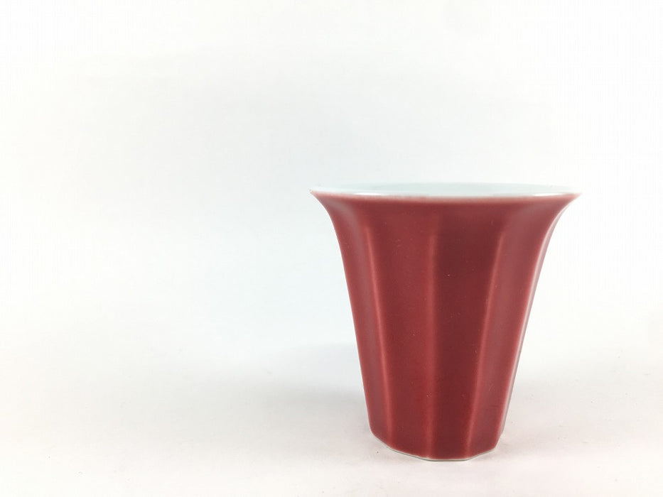 50ccシノギ反杯(赤)　6cm　有田焼聖陶苑窯(j.R)