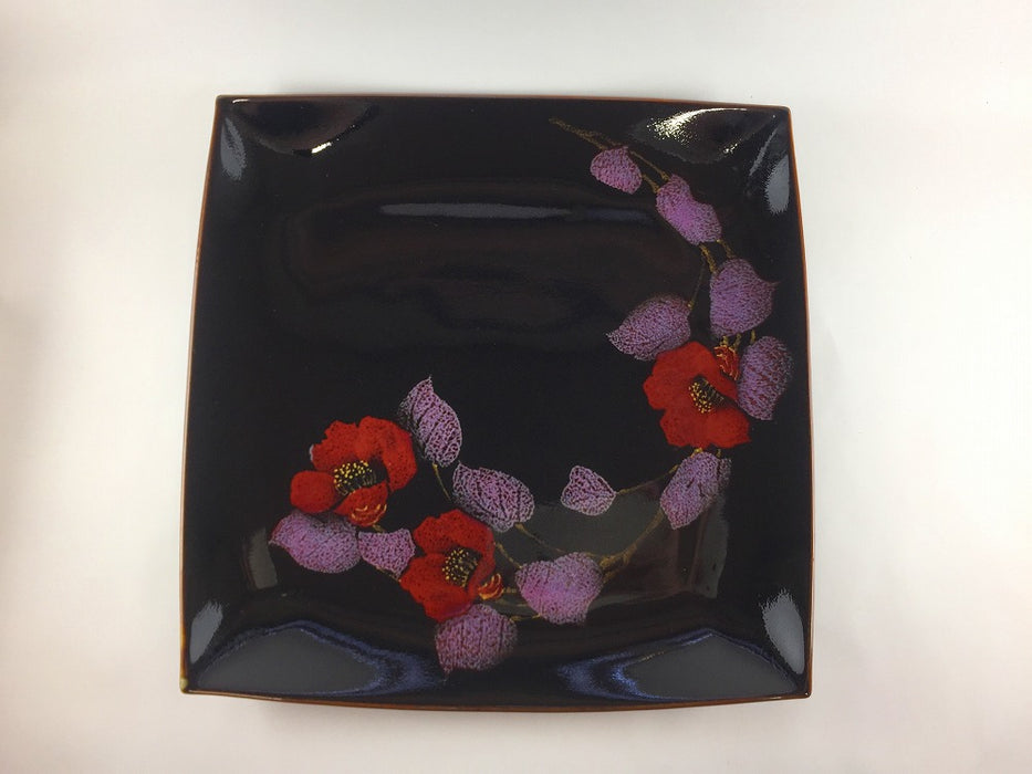 【SALE】尺角皿　天目山茶花　30.5cm　有田焼【訳あり】