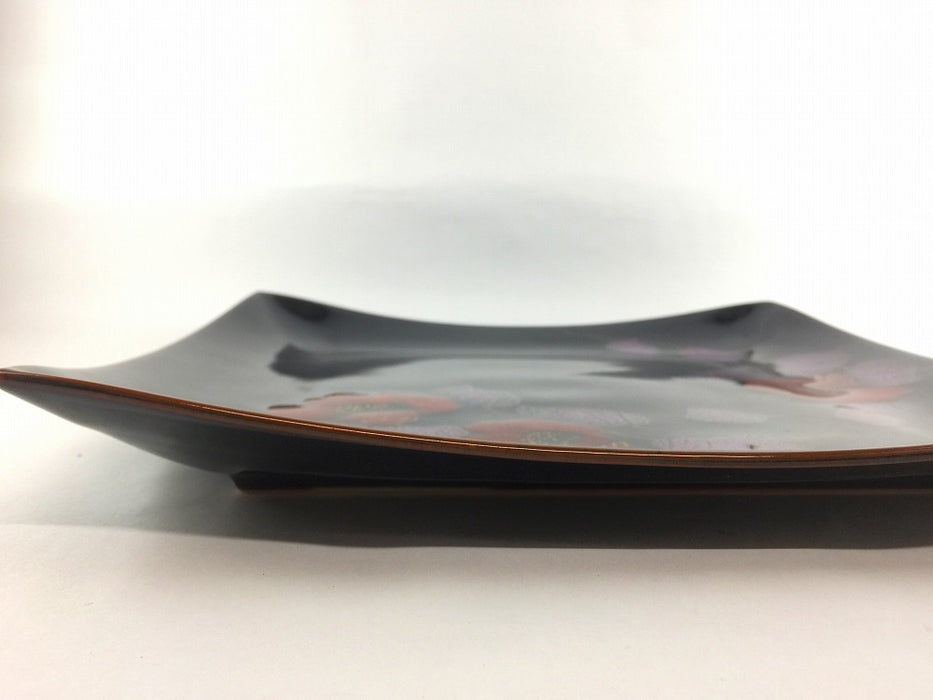 【SALE】尺角皿　天目山茶花　30.5cm　有田焼【訳あり】