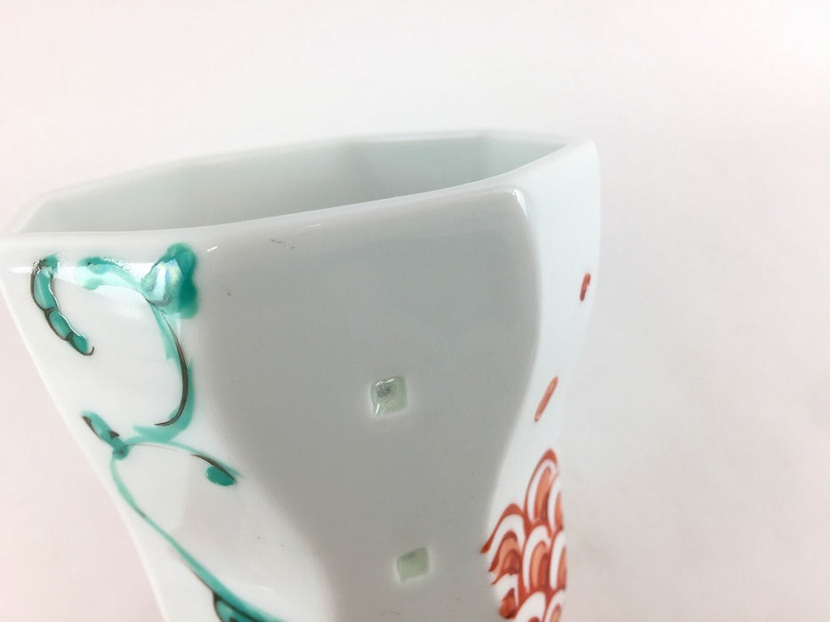 【SALE】水晶彫八角ロックグラス　錦青海波草紋　9cm　波佐見焼【訳あり】